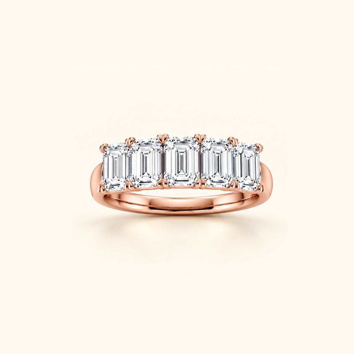 Cadence five-stone band in 14K yellow gold with five emerald diamonds
variant: rose-gold