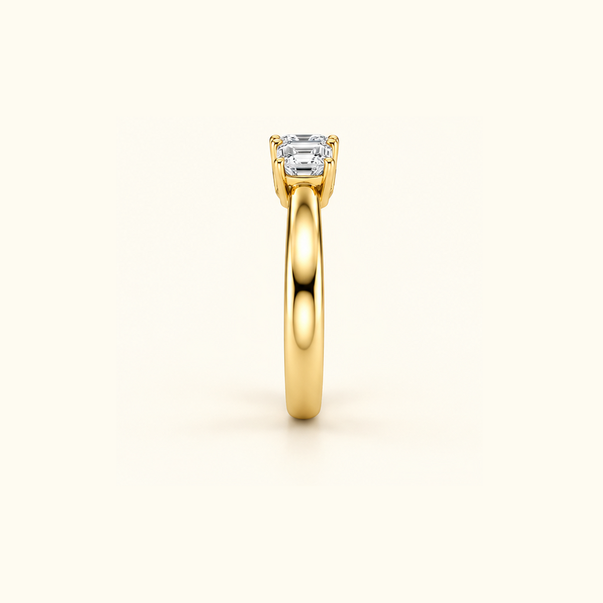 Side view of Cadence, a five-stone band in 14K yellow gold with five emerald diamonds
variant: yellow-gold