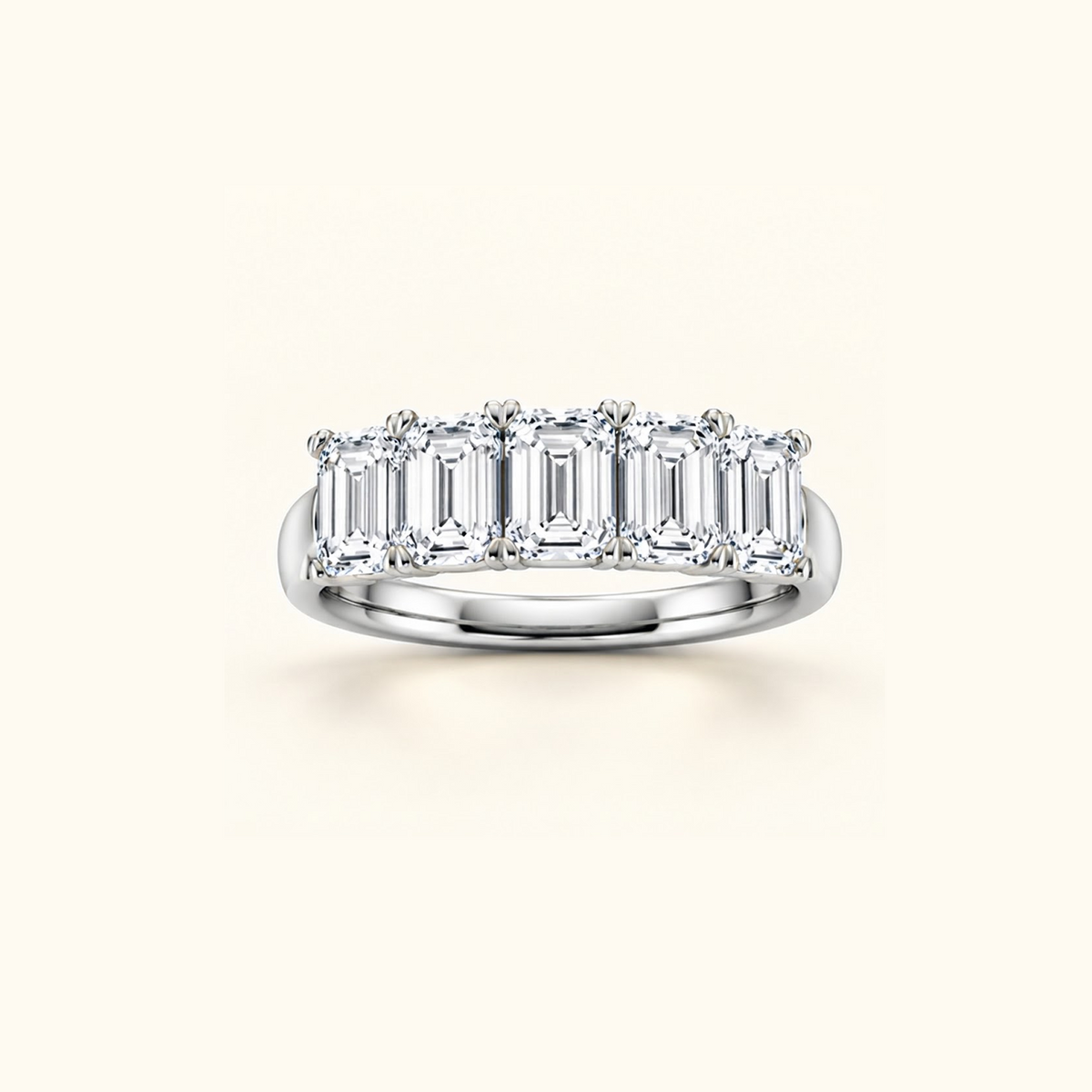 Cadence five-stone band in 14K yellow gold with five emerald diamonds
variant: white-gold