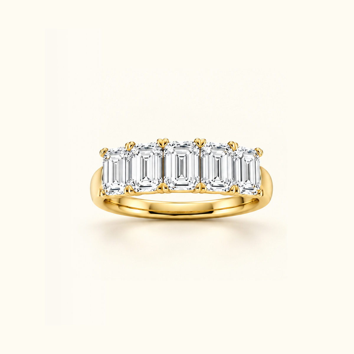 Cadence five-stone band in 14K yellow gold with five emerald diamonds
variant: yellow-gold