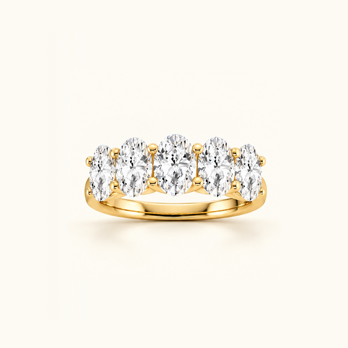Cadence five-stone band in 14K yellow gold with five oval diamonds
variant: yellow-gold