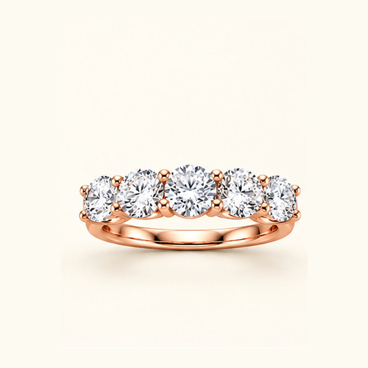 Cadence five-stone band in 14K rose gold with five round diamonds
variant: rose-gold