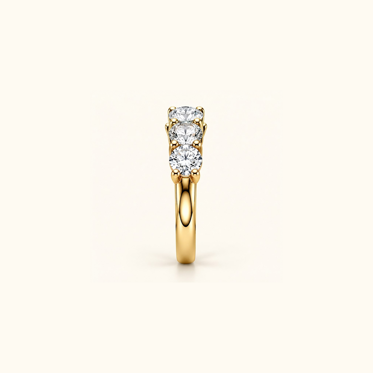 Side view of Cadence, a five-stone band in 14K yellow gold with five round diamonds
variant: yellow-gold