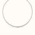 Cascade Tennis Necklace in 14K yellow gold, round lab diamonds in prong settings that graduate in size toward the center
variant: yellow-gold