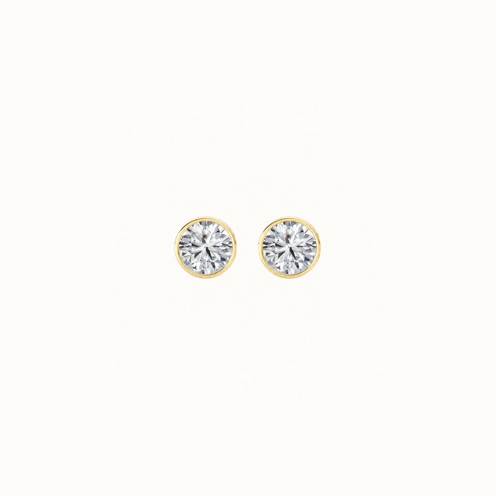 Everly Bezel Round Earrings