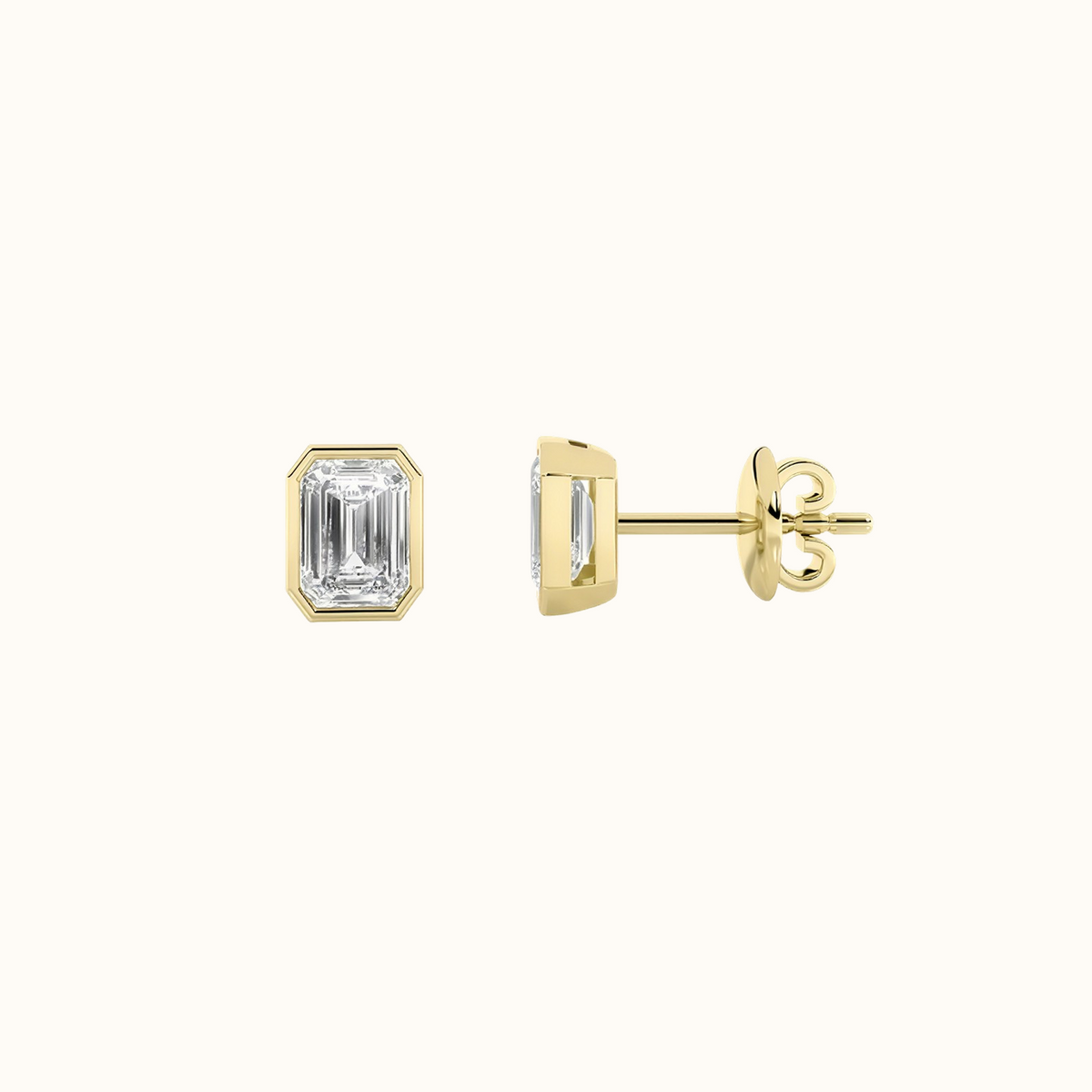 Everly Bezel Emerald Earrings