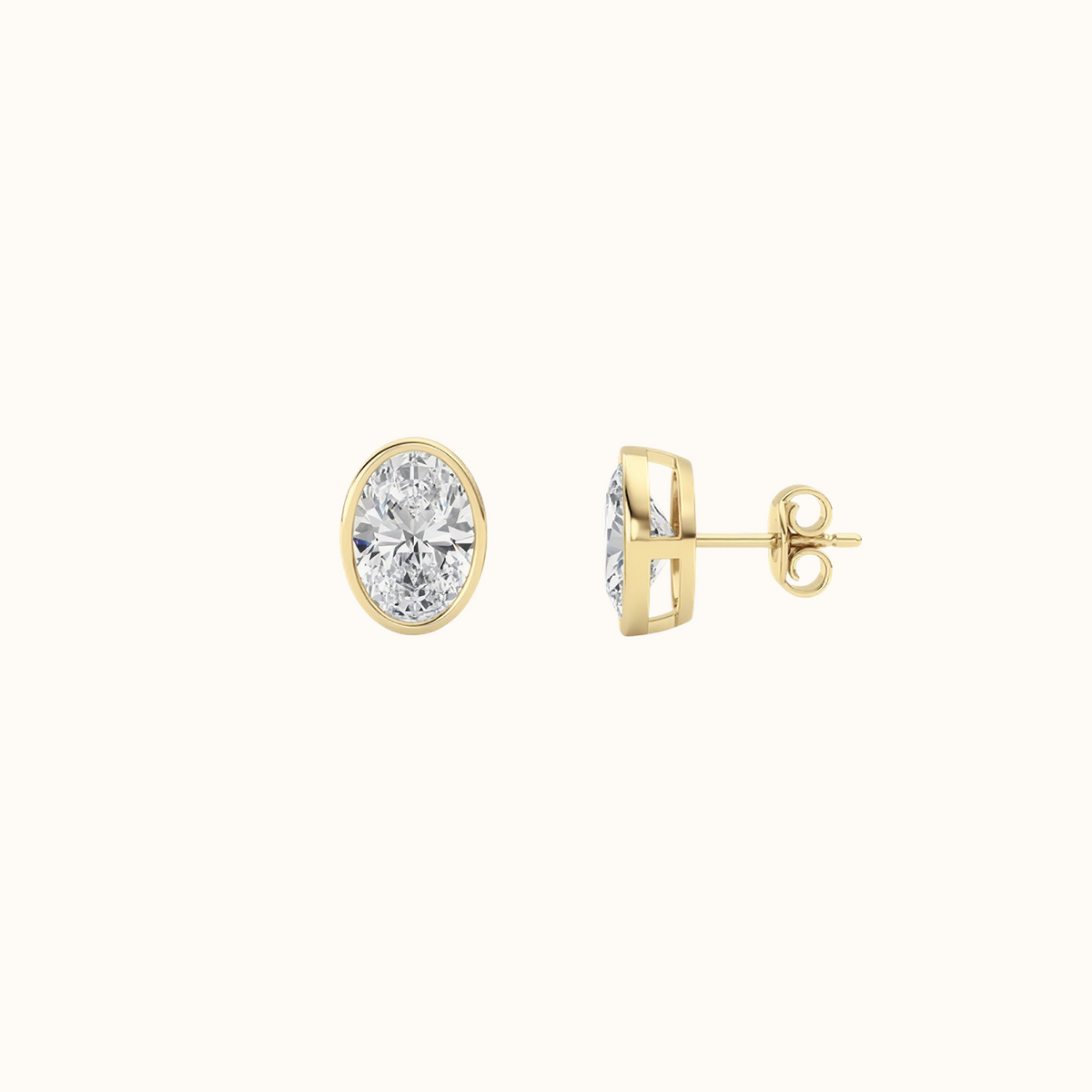 Everly Oval Bezel Earrings
