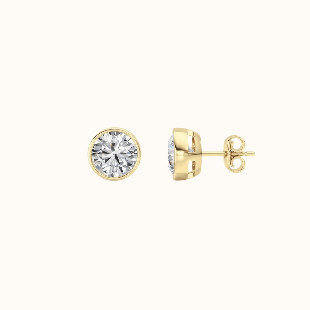 Everly Bezel Round Earrings
