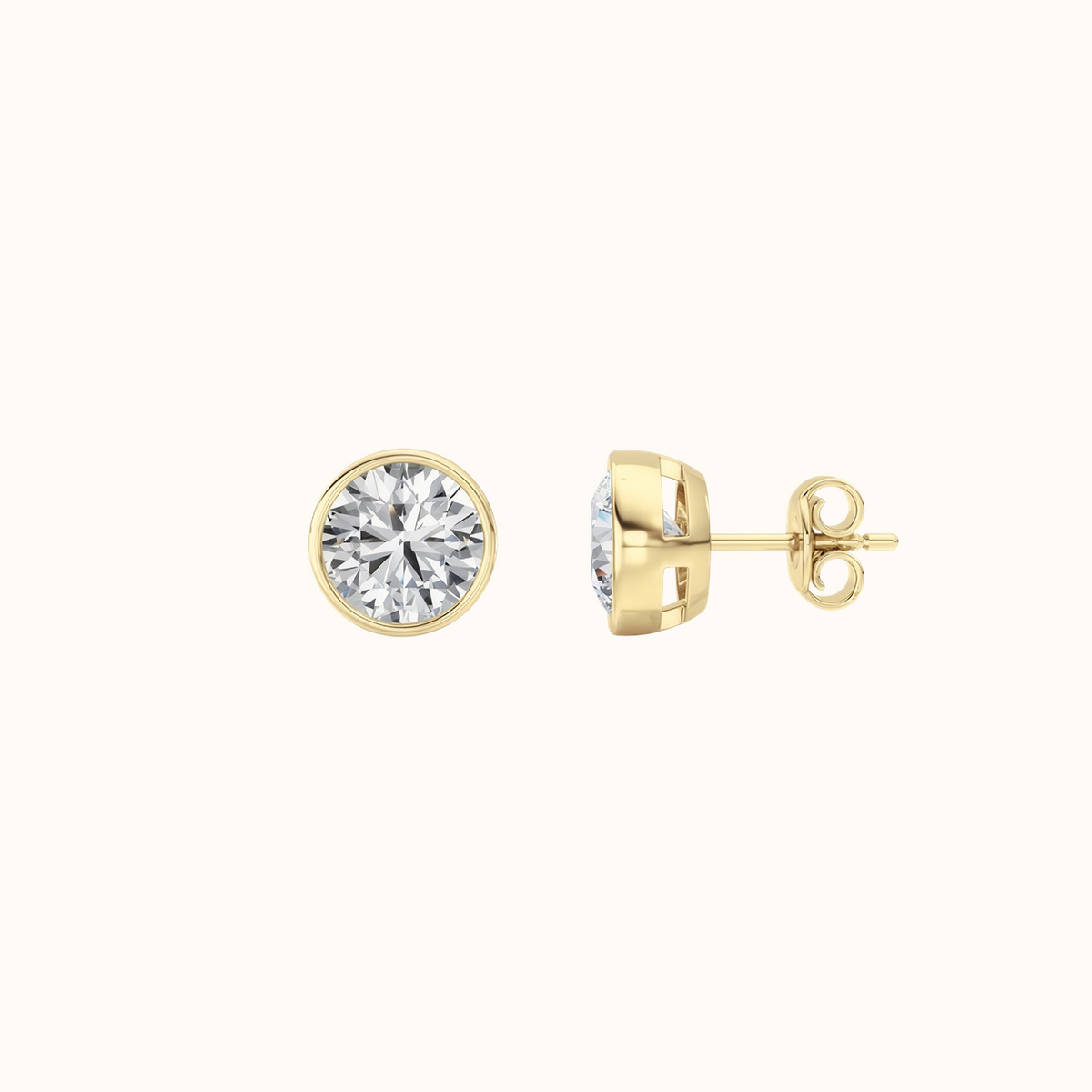 Everly Bezel Round Earrings