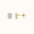 Side view of an Everly oval diamond stud in 14K yellow gold showing the four-prong setting, post and back
variant: yellow-gold