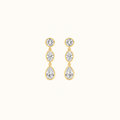 Mosaic Drops in 14K yellow gold, a pair of drop earrings with three bezel-set lab diamonds in mixed cuts, graduating from small to large
variant: yellow-gold