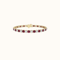 Prism Tennis Bracelet in 14K yellow gold, round lab diamonds alternating with lab-created rubies, fastened with a box clasp
variant: ruby